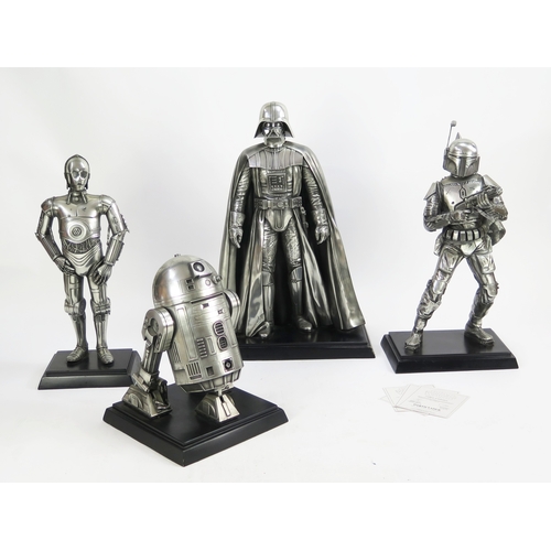 1236A - Star Wars Set of 4 Sculptors Limited Editions 438/2500 by Compulsion Gallery - pewter effect resin m...