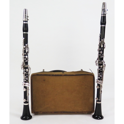 1255 - Boosey & Hawkes 'The Symphony Imperial' Model 1010 Clarinet Pair, assumed keys of A and Bb, lengths ... 