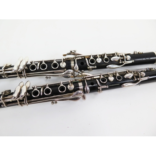 1255 - Boosey & Hawkes 'The Symphony Imperial' Model 1010 Clarinet Pair, assumed keys of A and Bb, lengths ... 
