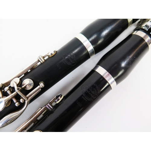 1255 - Boosey & Hawkes 'The Symphony Imperial' Model 1010 Clarinet Pair, assumed keys of A and Bb, lengths ... 