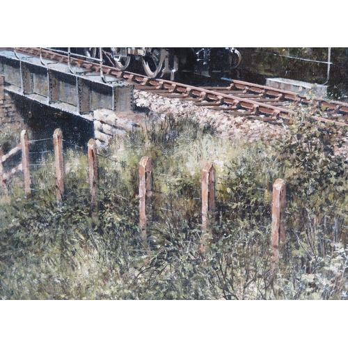 1519A - Don Breckon (British b.1935) renowned for his railway themed paintings, 'Fishing Down by the Stream,... 