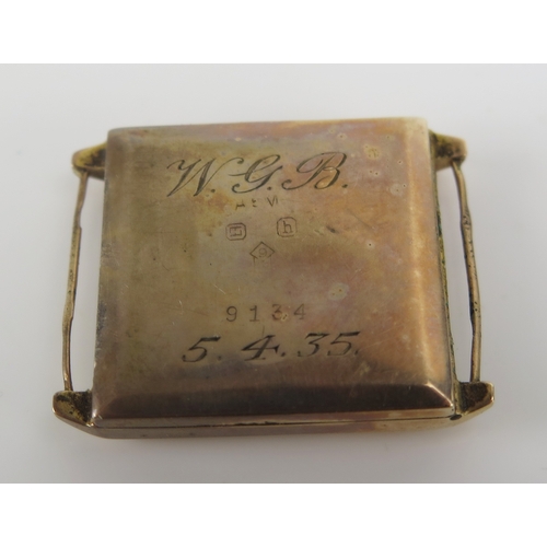 116 - A 9ct gold cased gent's watch, 4.52g nett. A/F