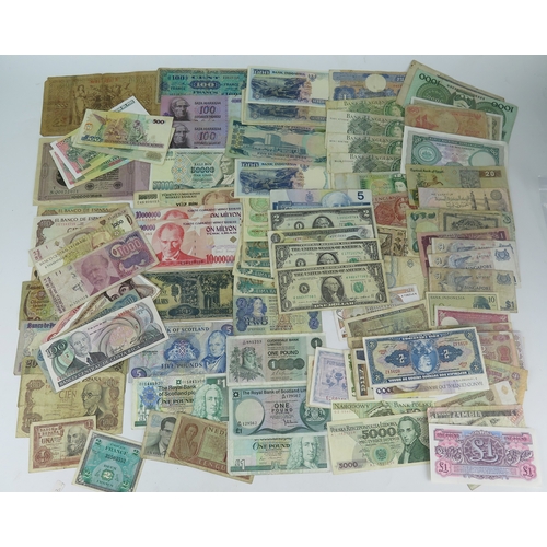 A collection of world bank notes