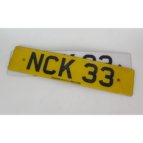 1254 - Cherished Number Plate NCK 33 - currently held on retention with paperwork