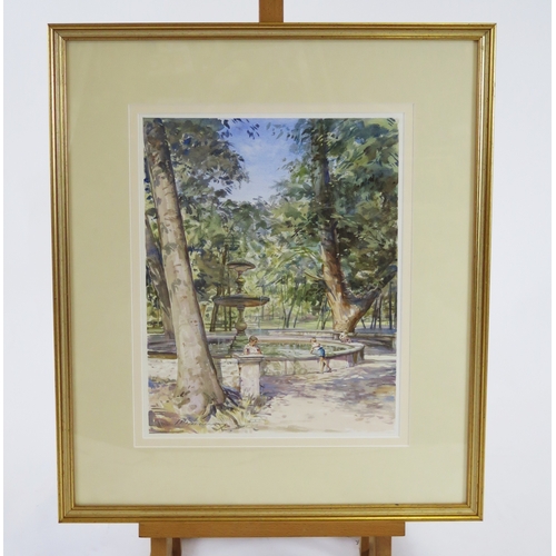 Keith Money (1935-2025), 'In The Borghese Gardens, Rome', watercolour ...