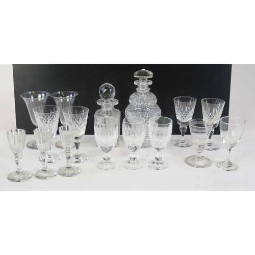 1106 - A collection of assorted 19th century and later drinking glasses, of varying designs together with t... 