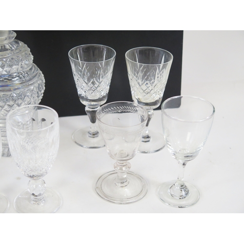 1106 - A collection of assorted 19th century and later drinking glasses, of varying designs together with t... 