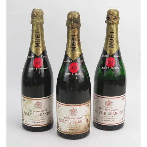 1063 - Three bottles of Moet & Chandon Premiere Cuvee Champagne (low neck line). A/F
ALCOHOL IS SOLD FOR OF... 