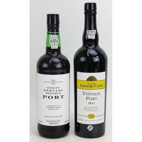 1068 - Vintage port by The Society's Exhibition 2011 75cl and a bottle of finest special reserve port 75cl ... 
