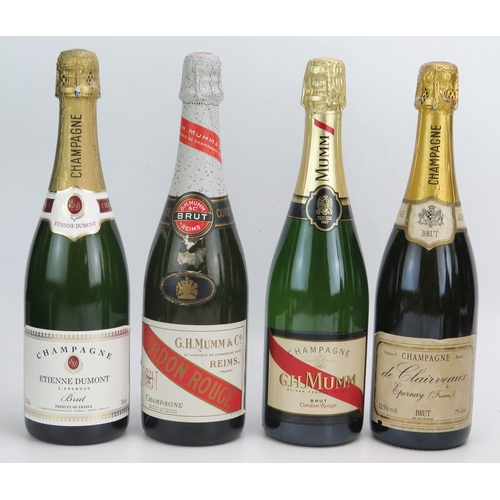 1076 - Selection of interesting Champagne including Gordon Rouge Champagne 75cl, G.H.Mumm Gordon Rouge Cham... 