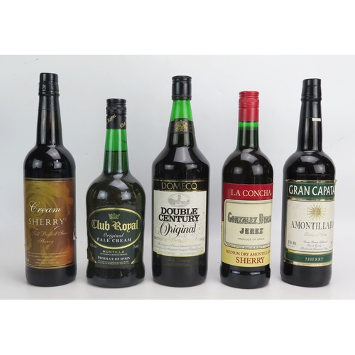 1078 - Selection of Sherry's including Domecq Double Century 1Lt,  Gonzalez Byass 70 cl, Gran Capataz 70cl,... 