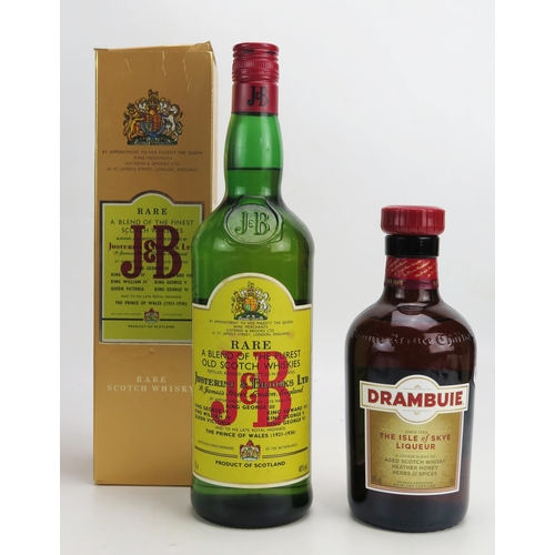 1087 - J & B rare Scotch whisky 75cl boxed and a bottle of Drambuie 50 cl. (2).
ALCOHOL IS SOLD FOR OFF-PER... 