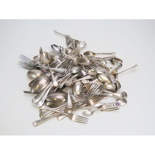 539 - A collection of silver plated flatwares , various patterns.