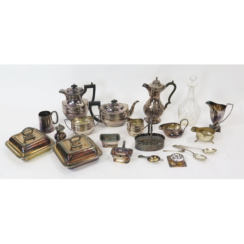 562 - Assorted plated wares to include coffee pots, entree dishes, jugs, etc.