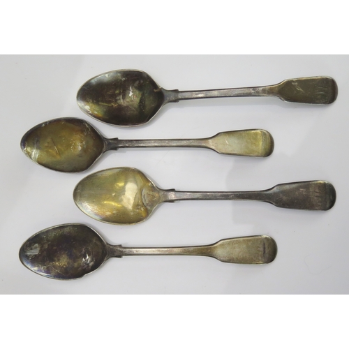566 - Four George IV silver teaspoons, maker Thomas Wilkes Barker, London, 1823, 62g, 1.99ozst