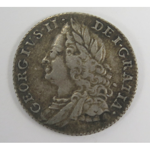 656 - George II 1767 milled sixpence