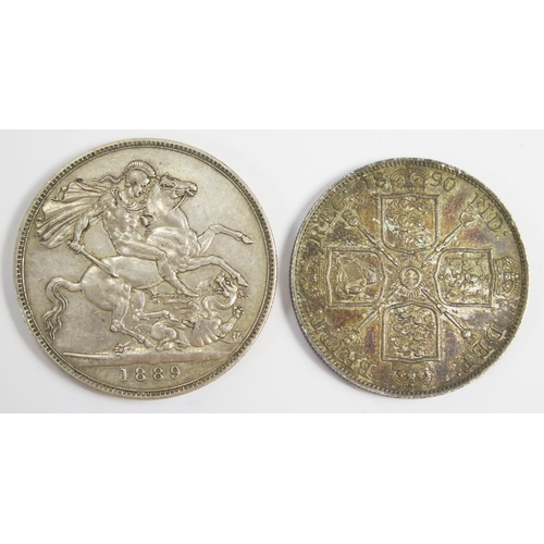 657 - Victoria 1889 crown and 1890 double florin