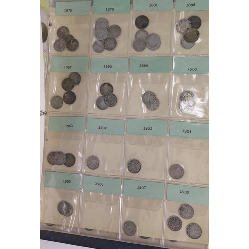 668 - Georgian and later GB coins including farthings, half pennies, pennies, 3d coins including c. 78.96g... 