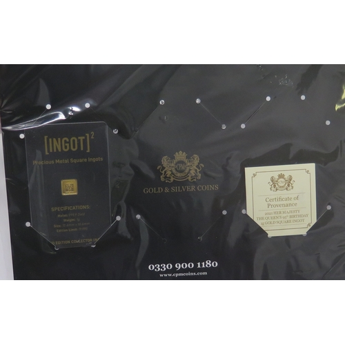 671 - 2021 HM QEII 95th Birthday 1g gold square ingot with COA (24ct)