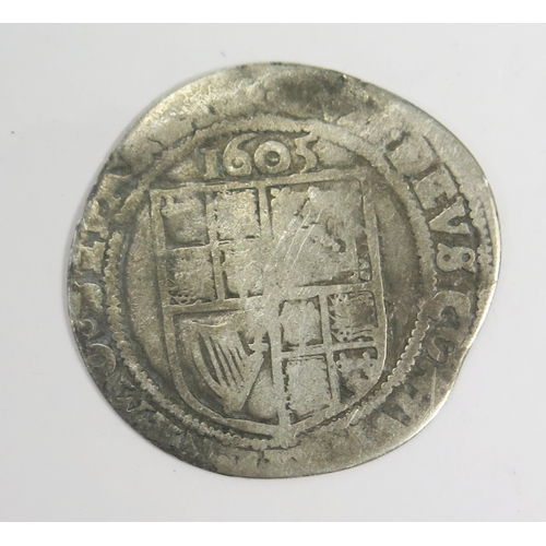 685 - A James I 1605 hammered sixpence