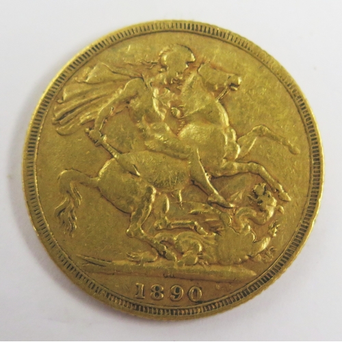 691 - Australia Victoria 1890 gold sovereign _ Melbourne mint