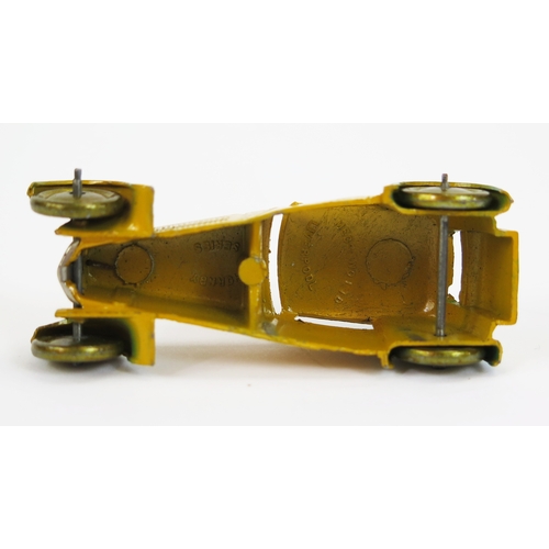 1336 - Dinky Toys Pre-War Hornby Series 22b Closed Sports Coupe in yellow with green roof and wheel arches,... 