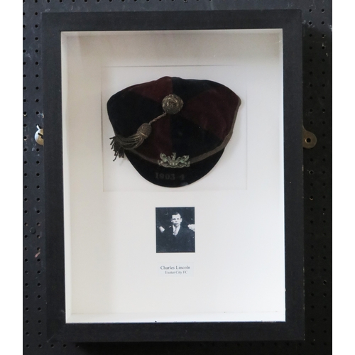 12A - An Exeter presentation cap,  (possibly Rugby)with Exeter City Coat of Arms badge, the peak dated 190... 