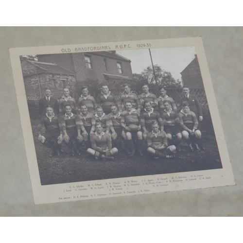 17 - A collection of assorted monochrome photographs of rugby and football teams dating from the first ha... 