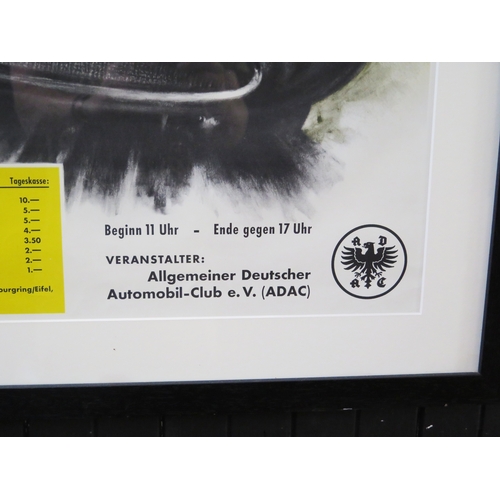 2 - A vintage polychrome poster for ADAC 500 Kilometer race, held at the Nurburgring, 28th August 1955, ... 