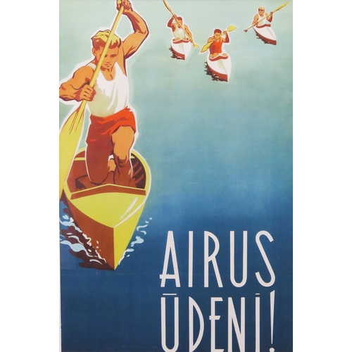 20C - A continental canoeing advertising poster 