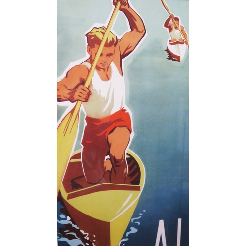 20C - A continental canoeing advertising poster 