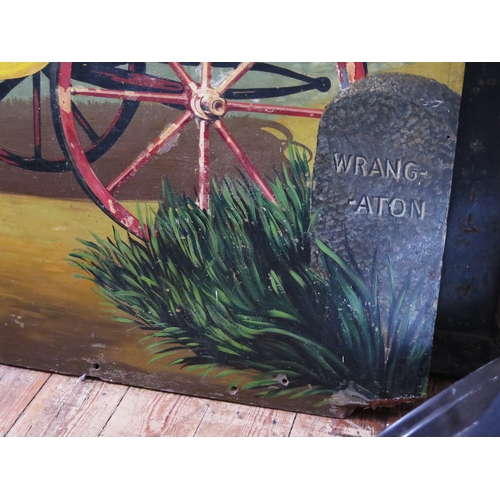 378 - Kingsbridge Road Hotel - A large painted wooden advertising sign depicting a horse drawn carriage be... 