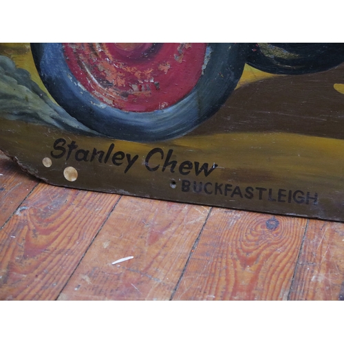378 - Kingsbridge Road Hotel - A large painted wooden advertising sign depicting a horse drawn carriage be... 
