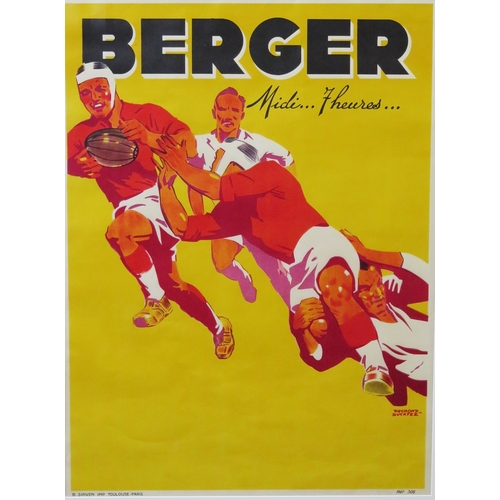 3B - After Raymond Ducatez, a  French rugby advertising poster 
