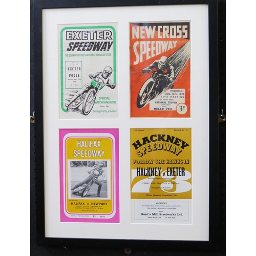 4 - Four various speedway programmes; Exeter Speedway 1973, New Cross Speedway 1939, Halifax Speedway 19... 