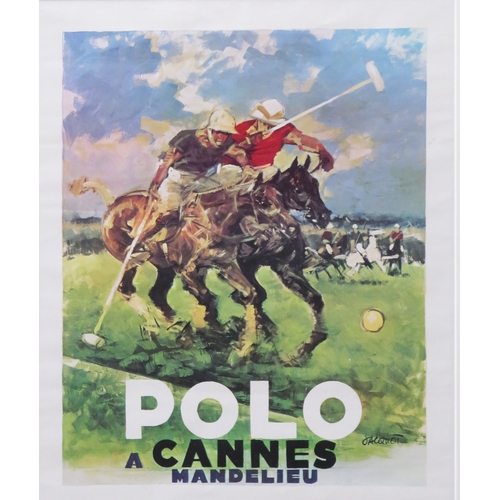 5 - A polychrome advertising poster for an International Polo Meeting at Cannes, April/May 1965, 60 x 31... 