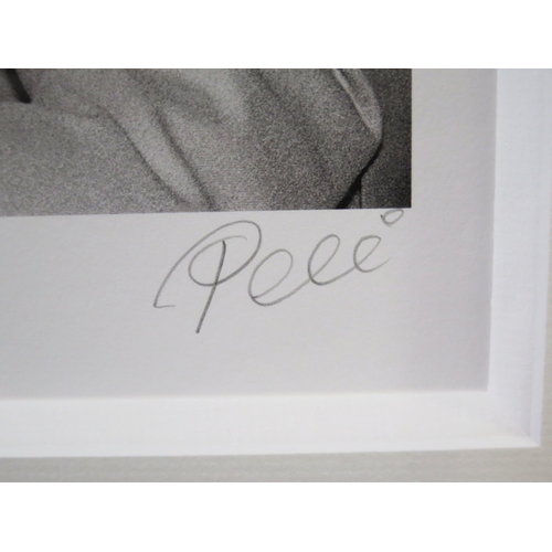 6 - Pele autographed Pele with George Best black and white photograph print, mounted, with COA, 69 x 59c... 