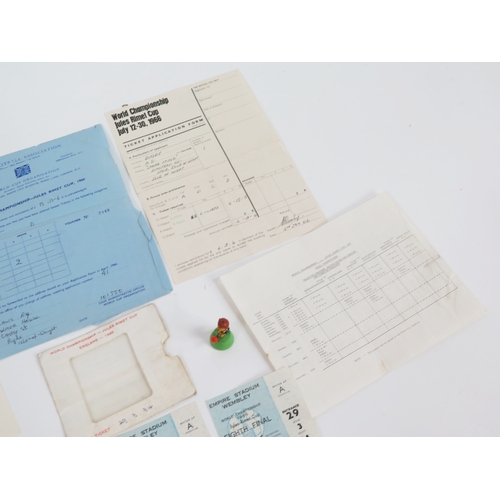 15A - 1966 World cup Match Quarter Final ticket stub, 5 x Eight Final ticket stubs, ticket application for... 