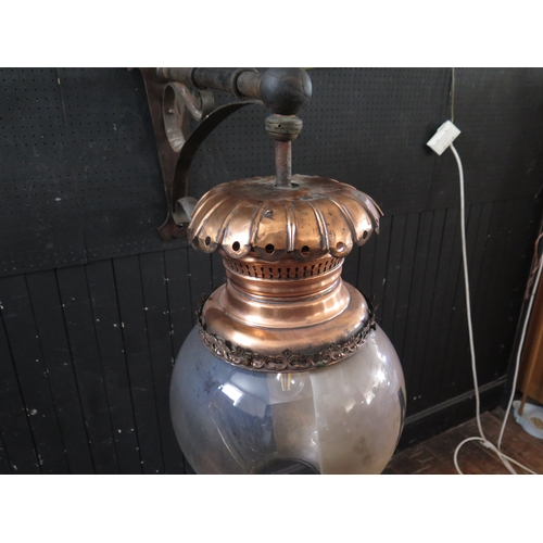 402 - Late 19th century advertising Adley's Leading Boot Store lamp, Newling and Co. 95 & 96 Wood St. Lond... 