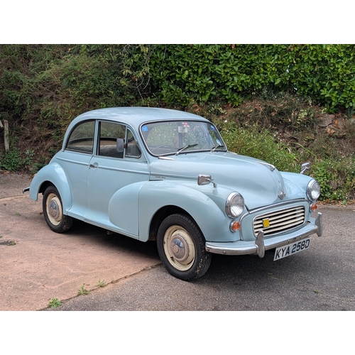 84A - 1966 Morris Minor 1000 2 Door KYA 258D, pale blue classic car, displaying 19,564 miles - car is runn... 