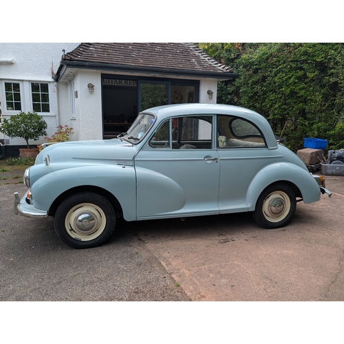 84A - 1966 Morris Minor 1000 2 Door KYA 258D, pale blue classic car, displaying 19,564 miles - car is runn... 