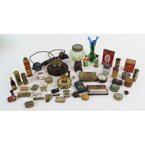 Assorted collectables including a black forest carved wooden inkwell in ...