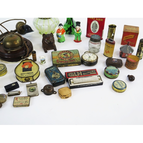 Assorted collectables including a black forest carved wooden inkwell in ...