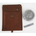 An Avro linen map holder with button down cover, an ashtray made from a ...