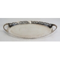 A George V silver tray, maker S W Smith & Co., London, 1925, of ovoid ...
