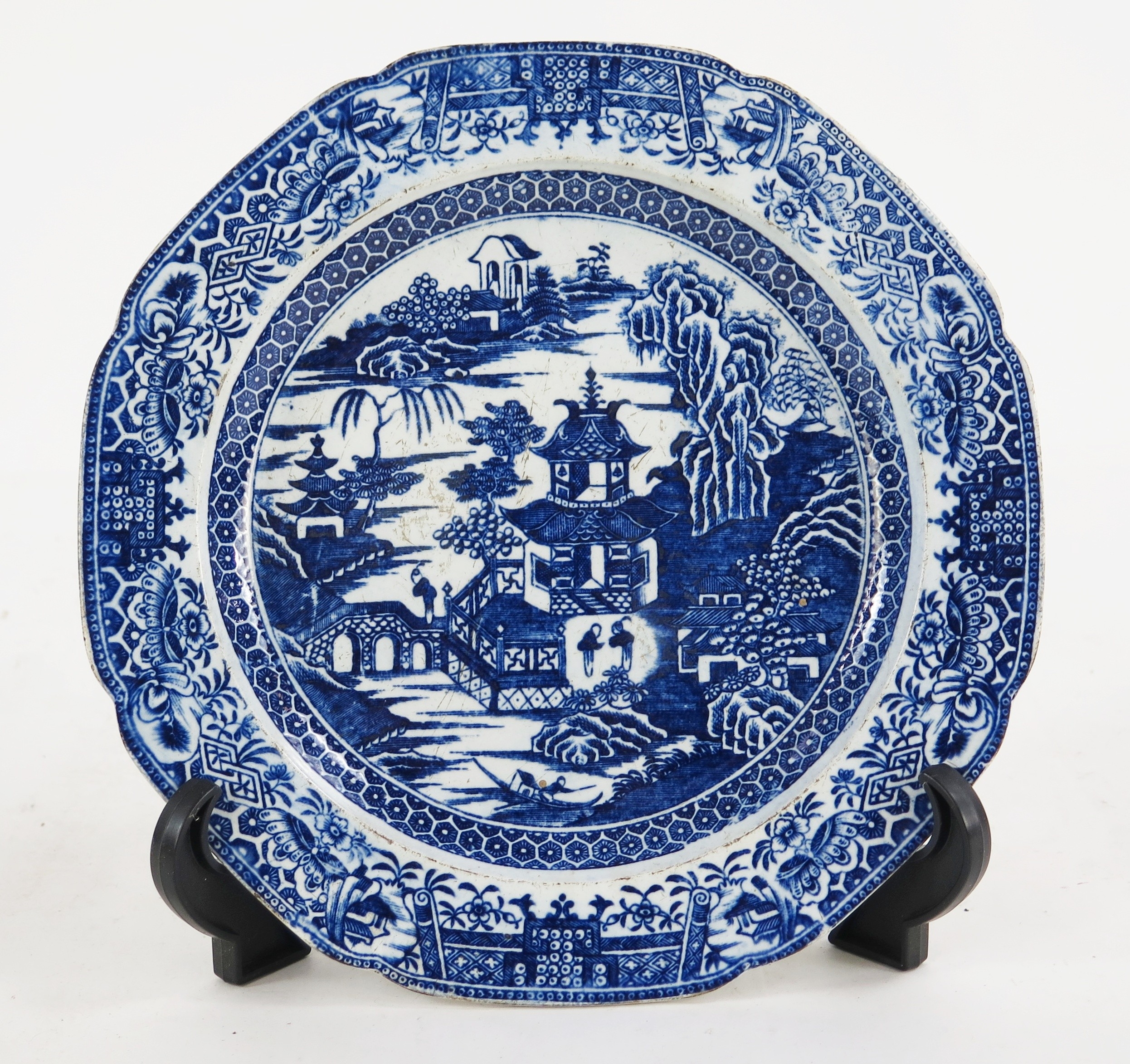 A mid 19th century blue and white transfer print 