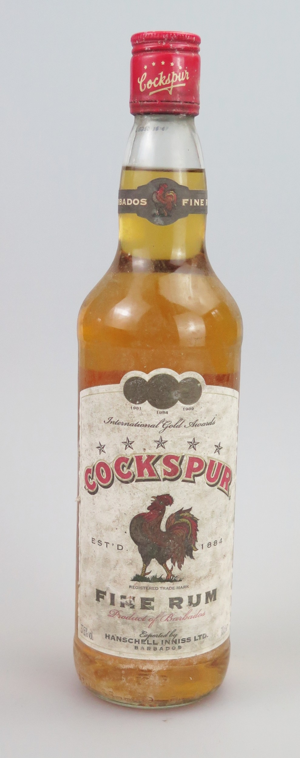 Vintage bottle of Cockspur Fine Barbados Rum, 70 cl. ALCOHOL IS SOLD ...