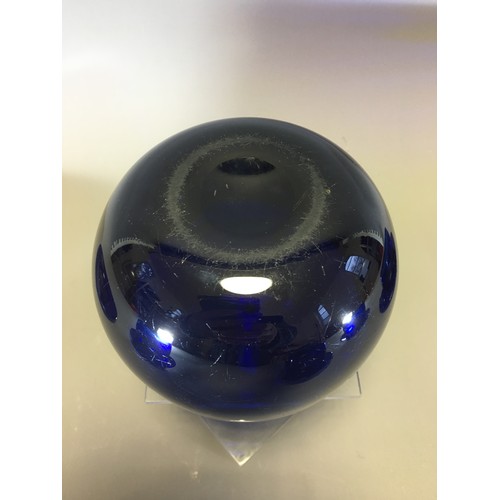 42 - 19th Century Bristol Blue Hand Blown set of 5 Finger Bowls and Plates.Dia 11.5cm H 9cm Ea (Bowls)... 