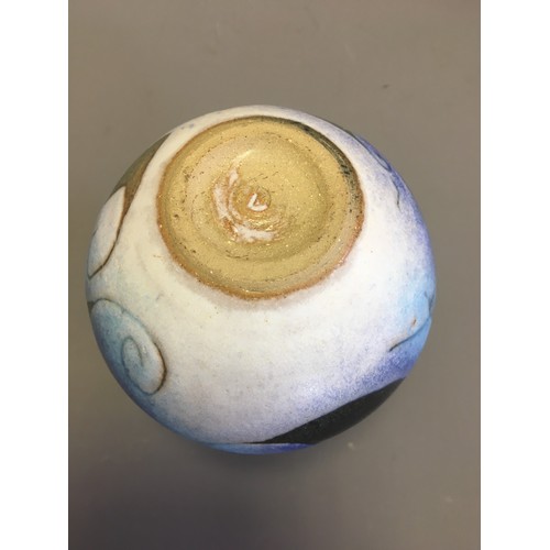 53 - Graham Newing - Studio Pottery Vases. Blue Glazed in a Naturalistic Design both Marked to base.H 23c... 