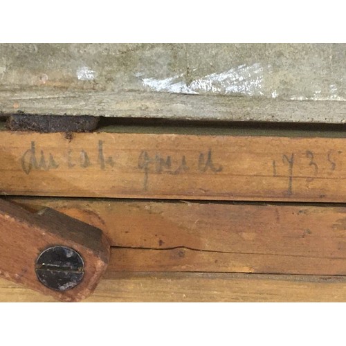 69 - Attributed to Johan Miedema (1870-1952) Oil on stone plaque, Flower garden with Gnome figure kneelin... 